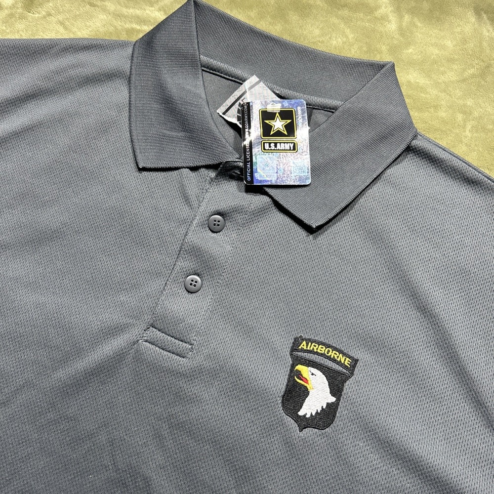 101st Airborne Embroidered Polo Shirt - Gray Reebok U.S. Army